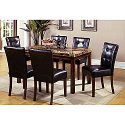 Florence Romanism 7 piece Dinette Set with Marble Top  