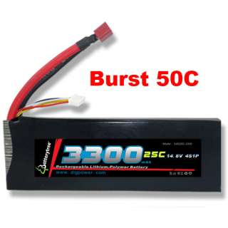 RC Battery 25C 50C 3300mAh 14.8V 4S High Discharge LiPo  