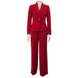 Tahari ASL Womens Bellagio Red Pant Suit  