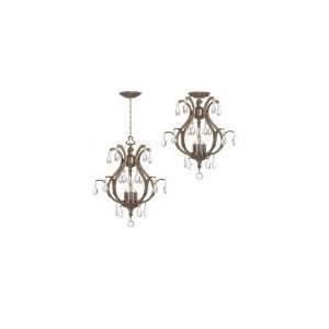Crystorama Lighting 5560 AB CL S Dawson 3 Light Chandeliers in Antique 
