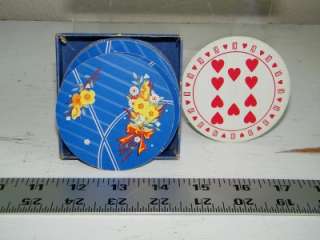 Vintage Round Discus Playing Cards Deck in Box Blue 3778  