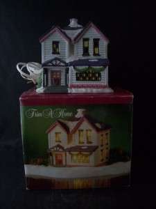 1984 Pink Purple Roof Lighted Village House Trim A Home  