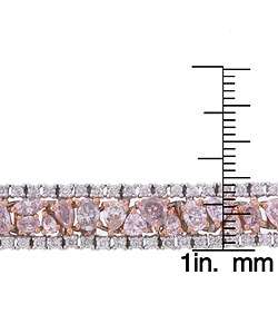 18k Two tone 9 1/2ct TDW Pink Diamond Bracelet  
