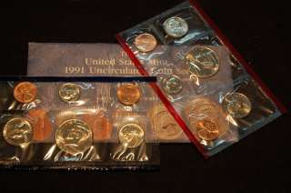 1991 US MINT Uncirculated Set With John F Kennedy Half Dollars  