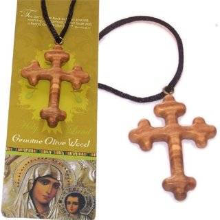 , heavy and thick Orthodox or Eastern olive wood 2 Layers 3 bar Cross 