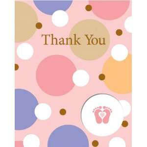  Tiny Toes Thank You Cards   Girl