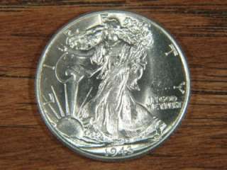 1943 Walking Liberty Silver Half Dollar Coin Uncirculated  