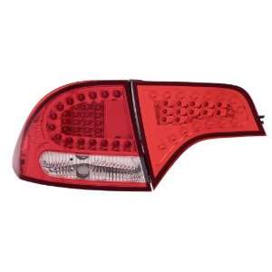 Honda Civic 06 08 4 Dr 4 PCS LED Taillights Red/Clear   (Sold in Pairs 