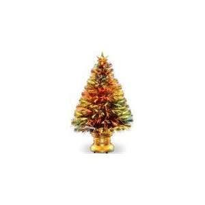   Christmas Tree   Top Star and Gold Column Base   Multi Color Wheel
