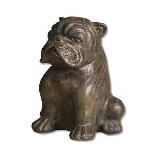   UT17042   Mahogany Finish Terra Cotta Bulldog Statue
