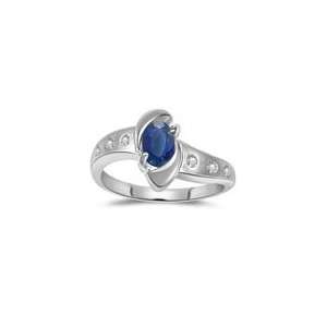  0.09 Cts Diamond & 0.59 Cts Blue Sapphire Womens Ring in 