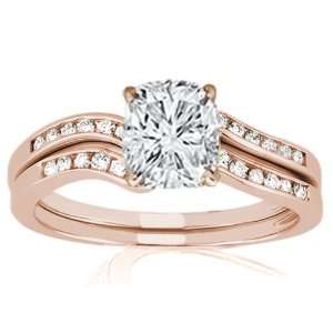 10 Ct Cushion Cut Diamond Engagement Wedding Rings Channel Set 14K 