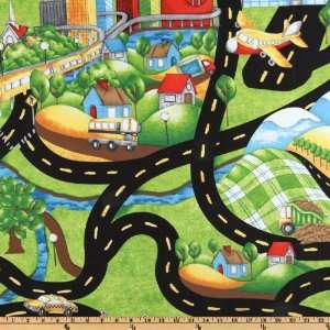  44 Wide Going Places City Life Playmat Large Blue Fabric 