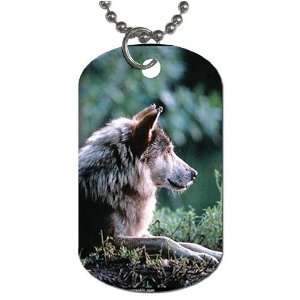  Wolf cub Dog Tag with 30 chain necklace Great Gift Idea 