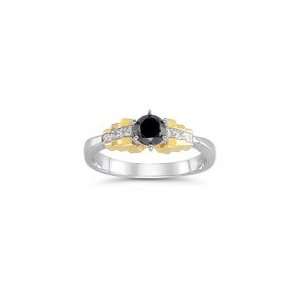  0.86 Cts Black & White Diamond Ring in 14K Two Tone Gold 7 