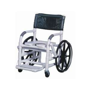   Rehab Shower Chair w/24 Rear Wheels Open Front Soft Seat Health