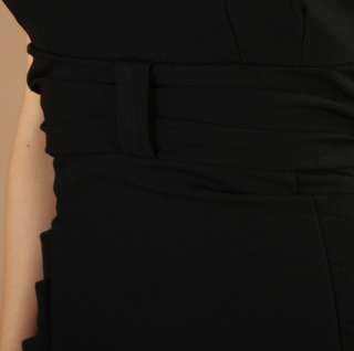 PLUS SZ Pleated Bow Waist Sleeveless Slimming Dress Pockets Elegant 