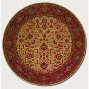  53 Round Area Rug Classic Persian Pattern in Gold Camel 