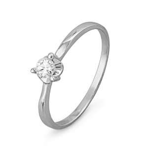  Sterling Silver Round Diamond Promise Ring (1/10 cttw) D 
