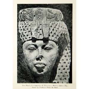  1923 Print Statue Head Tiye Tiy Royal Wife Amenhotep III 