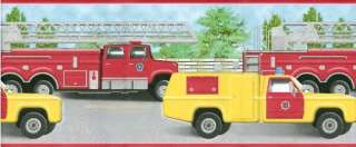 FIRE ENGINES AND TRUCKS IN RED & YELLOW BORDER 40846110  