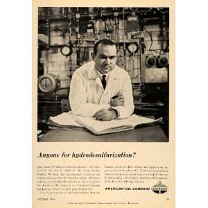  1964 Ad American Oil Co Dr James Mosby Hydrodesulfurize   Original 