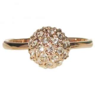 New ball swarovski crystal 18K rose gold GP ring promise engagement 