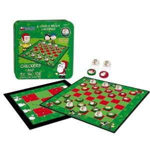    Charlie Brown Christmas Checkers & Tic Tac Toe Snoopy Toys & Games