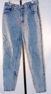 Vintage 80s Jordache Acid Wash Zipped Ankle Bow Tie High Waist Jeans 