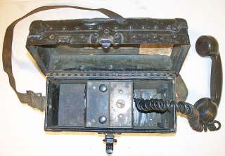 Old WWII military field telephone 0283022A Automatic Electric Company 