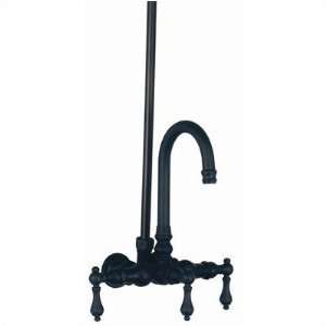  Wall Mount Gooseneck Tub Faucet with Metal Lever Handles 