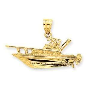  14k Gold Fishing Boat Pendant Jewelry