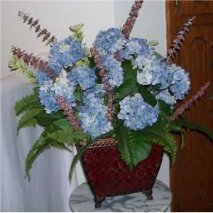   Brilliant Blue Hydrangea Floral Design w/Eucalyptus