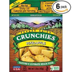 Crunchies Freeze Dried Fruit Snack, Pineapple, 1.5 Ounce Pouches (Pack 