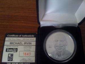 Michael Irvin Silver Series Medallion 1oz Highland Mint   Dallas 