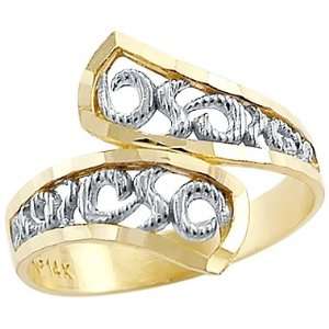   14k Yellow and White Gold Two Tone Elegant Ladies Ring Jewelry