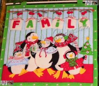 PEPPERMINT PENGUINS Felt Christmas Wall Hang Kit   Mumm  