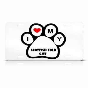 Scottish Fold Cats White Novelty Animal Metal License Plate Wall Sign 