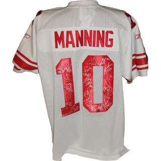New York Giants 2007 Giants Team Signed Eli Manning White Jersey 