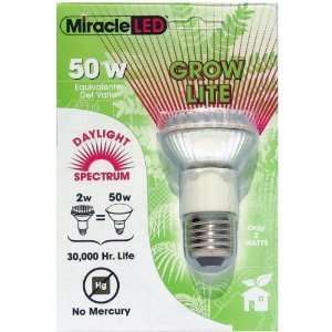 Miracle LED Daylight Grow Light Bulb 2 watt, 50 w equiv 605020 