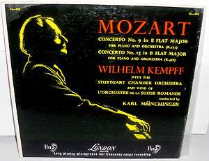 LONDON LL998 LP Mozart   Concertos No. 9 & 15   Kempff / Munchinger 