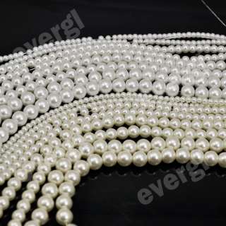 New 4mm/6mm/8mm/10mm Round Glass Pearl Beads  