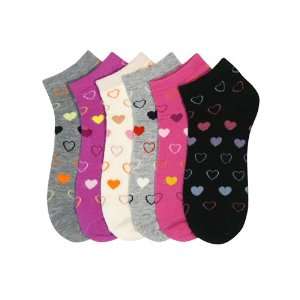 HS Women Fashion Ankle Socks Happy Heart Pattern Design (size 9 11) 6 