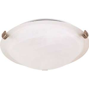 Nuvo 60/270 12 Inch Brushed Nickel Tri Clip Flush Dome with Alabaster 