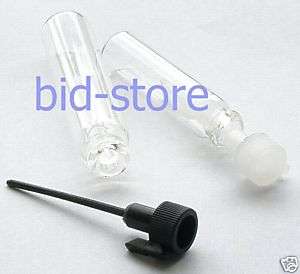 25pcs Glass Perfume Sample Vial Tubes Bottle 2ml black  