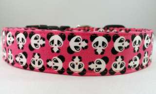 Awesome Cute Hot Pink Panda Dog Collar  