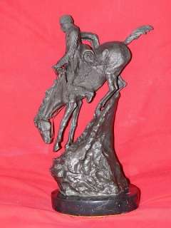   Sculpture ROCKEY MOUNTAIN TRAPPER HUNTER HORSE By Frederic Remington