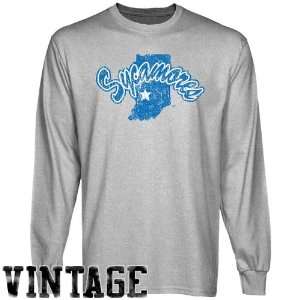  Indiana State Sycamores Ash Distressed Logo Vintage Long 