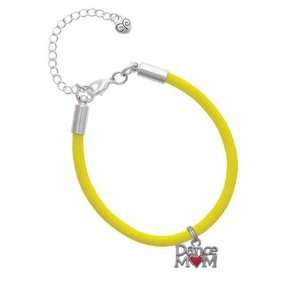 Dance Mom with Red Heart Charm on a Yellow Malibu Charm Bracelet
