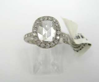   60ct Rose Cut Diamond Micro Pave Platinum Ring   New Old Stock  